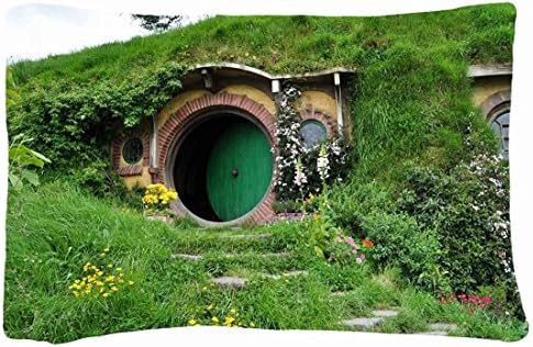 Microfiber Peach Queen Size Soft And Silky Decorative Pillow Cases -Landscapes new zealand Hobbit House landscape