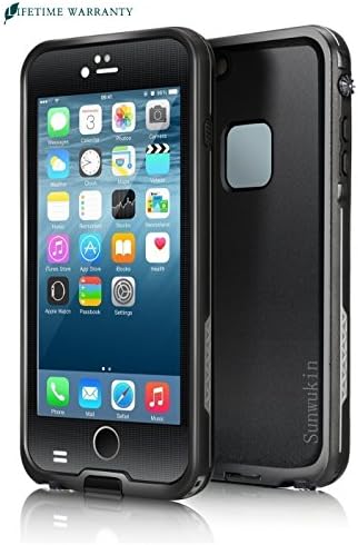 Sunwukin Cases for iPhone 6s Plus Waterproof Case , Dot Series IP68 6.6Ft 2M Depth Under Water Proof Shockproof Dustproof Snowproof Protective Cover for iPhone 6 Plus - Black