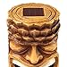 WHAT ON EARTH Solar Tiki God Totem Flickering Flame Sculpture - Light Up Patio, Lawn and Garden Ornament - 11 1/2