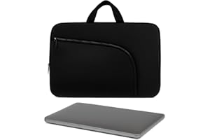 Capa para Notebook 15.6 Polegadas, Resistente à Água, Leve (150g), com Alça e Bolso Frontal, Case Protetora Slim para Trabalho, Faculdade e Viagem, Alça Reforçada, Neoprene - Qualidade Premium