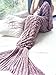CHARLES RICHARDS CR Mermaid Tail Blanket Knit Crochet and Mermaid Blanket for Adult,Sleeping Blanket