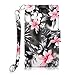 Cellularvilla Sharp Aquos Crystal Pu Leather Wallet Card Flip Open Pocket Case Cover Pouch for Sharp Aquos Crystal 306SH (Black Pink Flower)