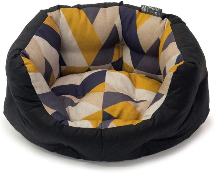 Danish Design Retreat Eco-Wellness Navy Scandi Inspired Geo Tile Recycled Memory Foam Dog/Puppy Bed Large 40 Inch