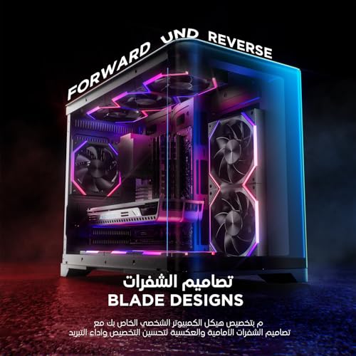 AsiaHorse Nyota ARGB PC Case Fan 120MM [3 Packs] [Reverse] [HDB] 2000RPM/ 61.5CFM/ 50,000 Hours Working Life Nyota-A12-Black-3PACK-R