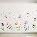 Fairy Flowers Garden Decorative Peel & Stick Wall Art Sticker Decals for Kids Room and Nursery