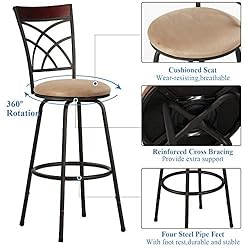 VECELO Barstools, Adjustable Counter Stools, Steel