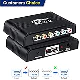 AOKEN HDMI to 1080P Component Video (YPbPr) Converter with Scaler,HDMI to Component Adapter Support Coaxial Audio Output and R/L Audio.(Black).