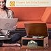 Rcm Nostalgic Wooden 7-in-1 Wireless Vinyl Record Player Music System with Built-in Stereo Speakers, 3-Speed Turntable, FM Radio, CD/Cassette Player, USB for MP3 Play & Recording (MC-263 Brown)thumb 1