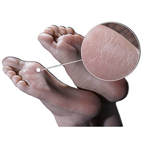 1 Pair Silicone Lifesize Male Mannequin Foot with Bone Display Jewerly Sandal Shoe Sock Display Art Sketch (Wheat)
