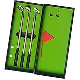 Seadream Golf Gift Set,Desktop GOLF PEN Set Including Putting Green, 3 Golf Club Pens & Balls
