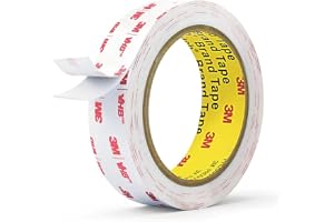 3M Double Sided Tape,1in X 9.85ft Heavy Duty Removable Mounting Tape for Wall, White Sticky Foam Tape, Picture Hanging Strips