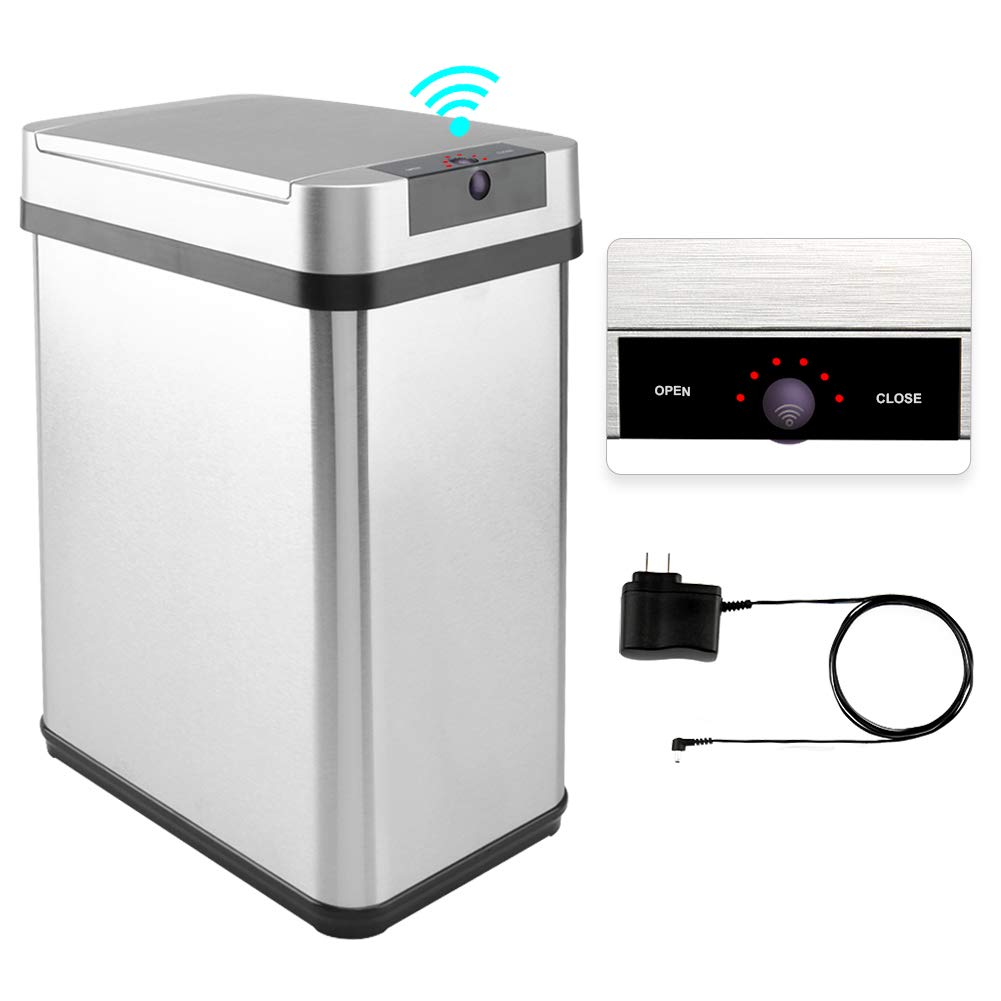 Buy Secura 2.4 Gallon Automatic T Can, Stainless Steel Adjustable