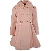 Rothschild Girls' Woolen Faux-Fur Coat - pink, 4