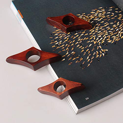 Book Page Holder Walnut Color Thumb Bookmark No Oil Left Personal Book Assistant Novel Reading Accessories Gifts for Readers Book Lovers Gifts Bookworm Gifts Literary Gifts (3pcs Set)