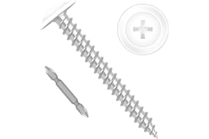 Etauwe #8 x 1-1/2" Truss Head Fast Self Tapping Screws, Alloy Steel Wood Screws, White Head, Full Thread, Screwdriver Bit Included, 100 PCS