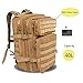 Z ZTDM Outdoor Large 40L Tactical Backpack Military, 3 Day Assault Pack, Bug Out Survival Bag, MOLLE Rucksack for Travel Picnics, Heavy Duty & Waterproof 900D Oxford, USA Flag Patched (40L Tan)