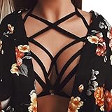 Hemlock Elastic Bandage Bra, Women Lingerie Strap Bralette Bustier Top (M, Black)