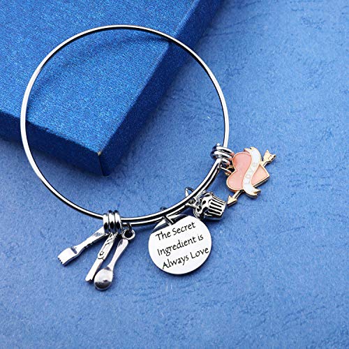 EIGSO Baker Bracelet Baker Chef Gift Inspirational Gifts for Baker Pastry Chef Culinary Students The Secret Ingredient is Always Love Fabulous Baker Baking Bracelet(Secret Love-BR) - Thumbnail 2