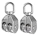 Uxcell a16062200ux0513 M15 304 Stainless Steel Double Sheave Swiveling Head Crane Pulley Block 2pcs
