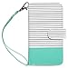 ULAK Galaxy S7 Wallet Case, Magnetic Premium PU Leather Flip Stand Folio Cover with Built-in 9 Slots and Wrist Strap for Samsung Galaxy S7 (5.1 inch) (Minimal Mint Stripes) Will not Fit S7 Edge
