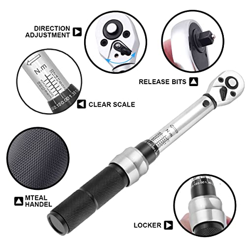 COTOUXKER Bike Torque Wrench Set 2 to 20 Nm 1/4 Inch Driver Pro MTB