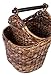 BirdRock Home Seagrass Magazine and Bathroom Basket - Hand Woven Toilet Paper Holder with Pocket - Espresso - Stylish Decorative Design - Wooden Basket Décor - Dispenser