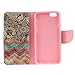 Urvoix iPhone 6 / iPhone 6S Case, Card Holder Stand Leather Wallet Case - Flower Wave Flip Cover for 4.7