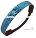 Teal Glitter Headband by Kenz Laurenz - Elastic Stretch Sparkly Fashion Headbands for Teens Girls Women Softball Pack Volleyball Basketball Set Sports Teams Store
