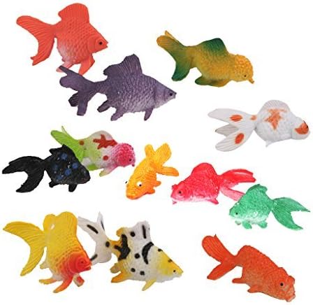 Flyyfree Model Plastic Goldfish Toys Set Pack of 12 Colorful