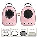 Blitzwolf Anzone Pet Portable Carrier Space Capsule Backpack, Pet Bubble Traveler Knapsack Multiple Air Vents Waterproof Lightweight Handbag for Cats Small Dogs & Petite Animals-Pink,30L
