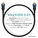 HDMI Cable 15ft, Fospower CL3 Rated (in-Wall Installation) 4K Latest Standard 2.0 UL Listed 18Gbps Supports UHD 3D HDR 1080p 2160p and Audio Return