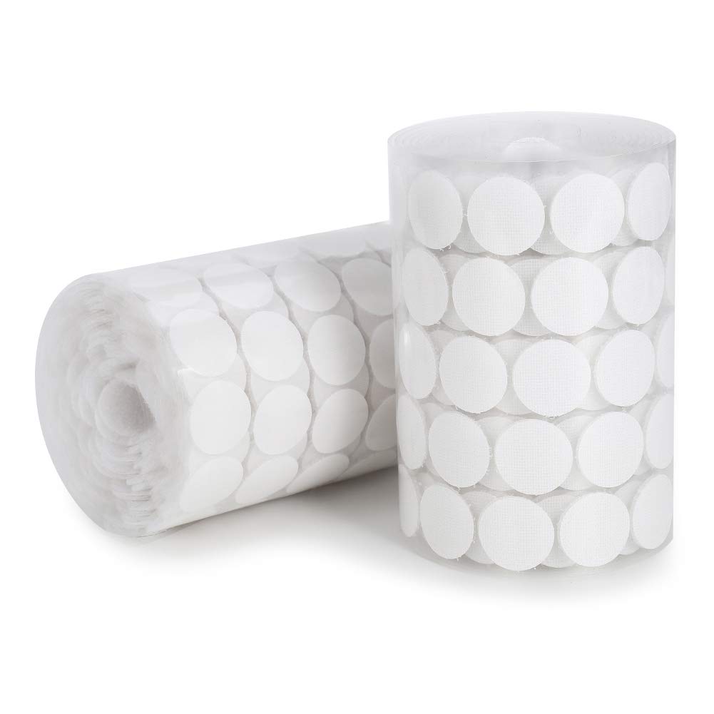 Miuse 1000 x 20 mm Dots Self-Adhesive 500 Pairs Self Adhesive Adhesive Dots Suitable for Paper, Plastic, Glass, Leather, Metal, Clothes (White)