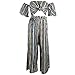 Lanzom Women's Sexy Striped Off Shoulder 2 Pieces Jumpsuit Tops and Pants Set (Medium, Striped)