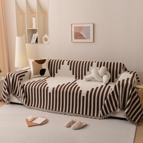 jianyana Sofa Covers Soft Durable Reversible Chenille Sofa Slipcover Couch Covers Modern Plaid Universal Furniture Protector for 1 2 3 4 Seater Sofa Loveseat L-shape Corner Futon Sofas