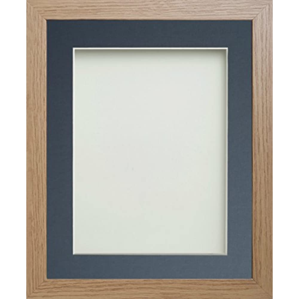 Frame Company Allington Range Picture Photo Frame with Blue Mount for 5x3-Inch Image Size, Wood, Beech, 8x6-Inch