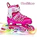 Woolitime Sports Adjustable Blades Roller Skates for Girls and Kids with Featuring All Illuminating Wheels, Safe and Durable Inline Skates, Fashionable Roller Skates for Women, Youth and Adults