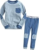 Vaenait Baby Boy's Sleepwear Pajama Top Bottom 2 pieces Set Basic Pocket Blue