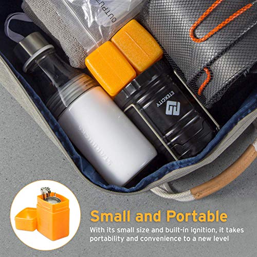 Etekcity Ultralight Portable Outdoor Backpacking Camping Stove with Piezo Ignition (Orange, 1 Pack)