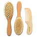3 Piece Wooden Baby Brush and Comb Set for Newborns & Toddlers | Natural Soft Goat Bristles for Cradle Cap | Wood Bristle Baby Brush for Massage | Unisex Baby Registry Gift