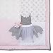 NoJo Ballerina Bows 4 Piece Nursery Crib Bedding Set, Pink/Silver/White