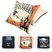 Gejoy 4 Pieces Square Pillow Cover Cushion Cover Decorative Pillow Case for Halloween Christmas Thanksgiving Day Sofa Bedroom Decoration, 18 by 18 inch (Halloween Style)