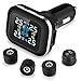 ZEEPIN TPMS Wireless Tire Pressure Monitoring System with 4 DIY Sensors, Real-time Displays 4 Tires' Pressure and Temperature TPMS (External TPMS4)