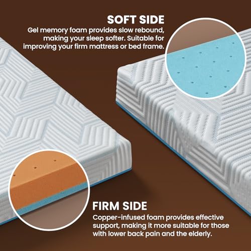 BedStory Full Size Mattress Topper 4 Inch, High Density Memory Foam Bed Pad Double for Back Pain Relief, Cooling Skin-Friendly Cover, No Odor, CertiPUR-US Certified
