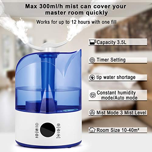 Ultrasonic Cool Mist Humidifiers3.5L Large Capacity Vaporizer, 360