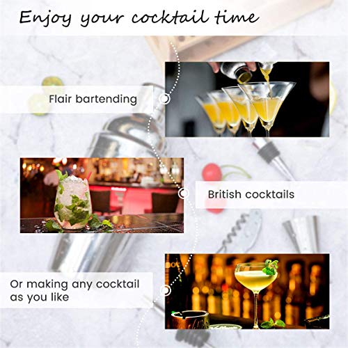 Cocktail Set 19 Teilig, Cocktail Shaker 750ML, Cocktail Shaker Edelstahl Bar-Werkzeug-Set, Cocktail Set mit Rezeptbuch… – Bild 6