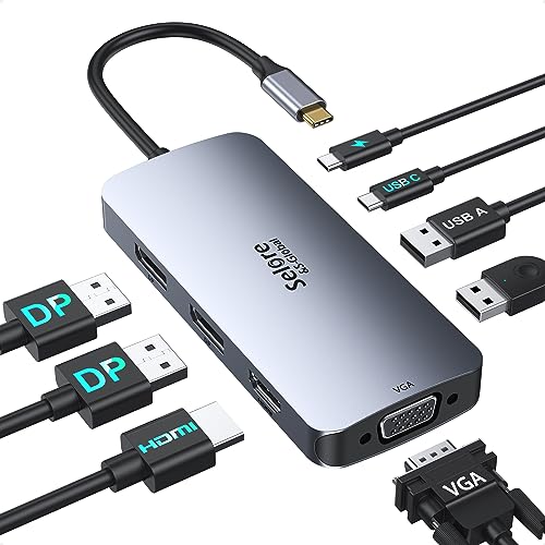 USB C Dockingstation 2 DisplayPort 8 in 1 USB-C Dock 4 Monitore
