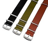 MARATHON Leather NATO Watch band (22 mm, Black)