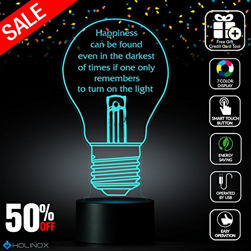 Harry Potter Happiness Quote Lightbulb Lamp, Albus Dumbledore quote, Best Christmas Gift, Decoration lamp, 7 Color Mode, Awesome gifts (MT273)