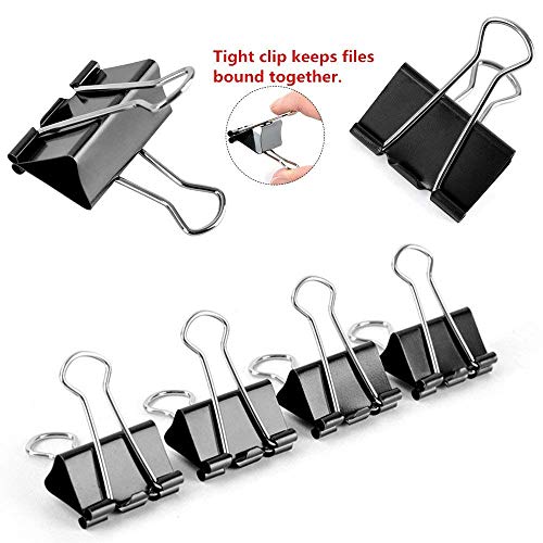 Harapu Extra Large Binder Clips 2-Inch, Big Paper Clamps for Office School Home Kitchen Supplies, Black (6 Pack) - Thumbnail 2