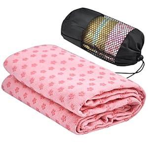 Accessotech Sport Fitness Travel Exercise Yoga Mat Cover Towel Blanket Non-Slip Pilates